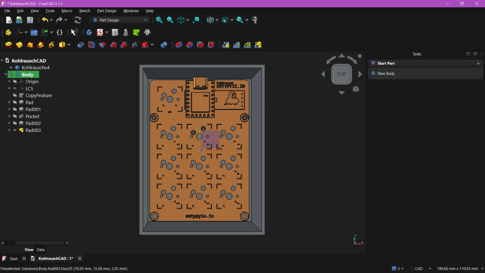 CAD model of the macropad enclosure